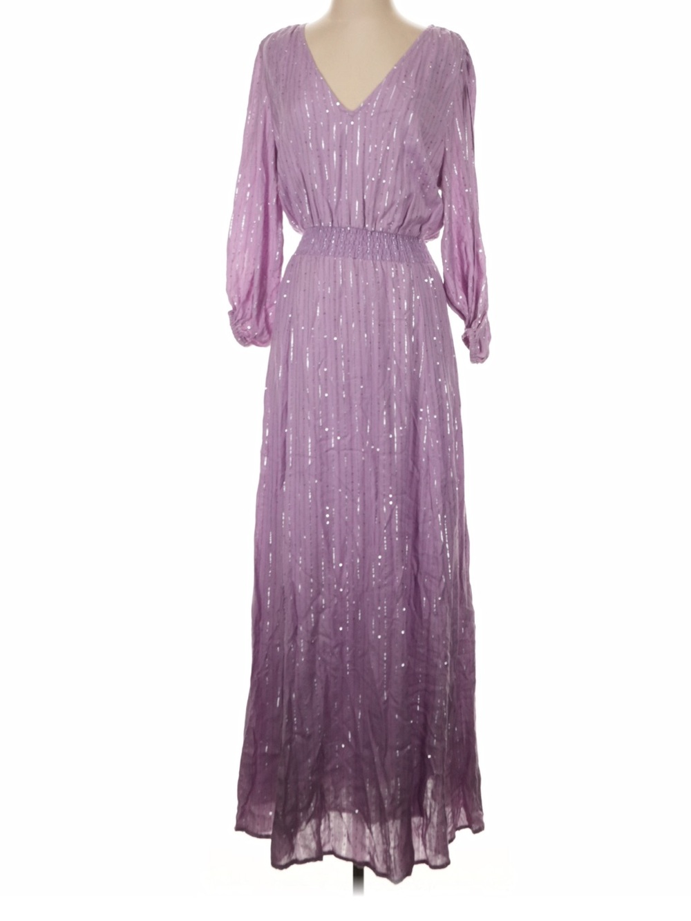 Sundress NWT Lavender Sequin Maxi Dress with Smocked Waistband size S